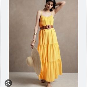 Banana Republic Canna Cotton Maxi - yellow